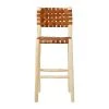 SEMA DESIGN Chaise De Bar En Cuir Brun Et Bois D'eucalyptus - Cuir