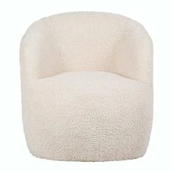 SEMA DESIGN Fauteuil Club Tissu Bouclette Crème - Cosine