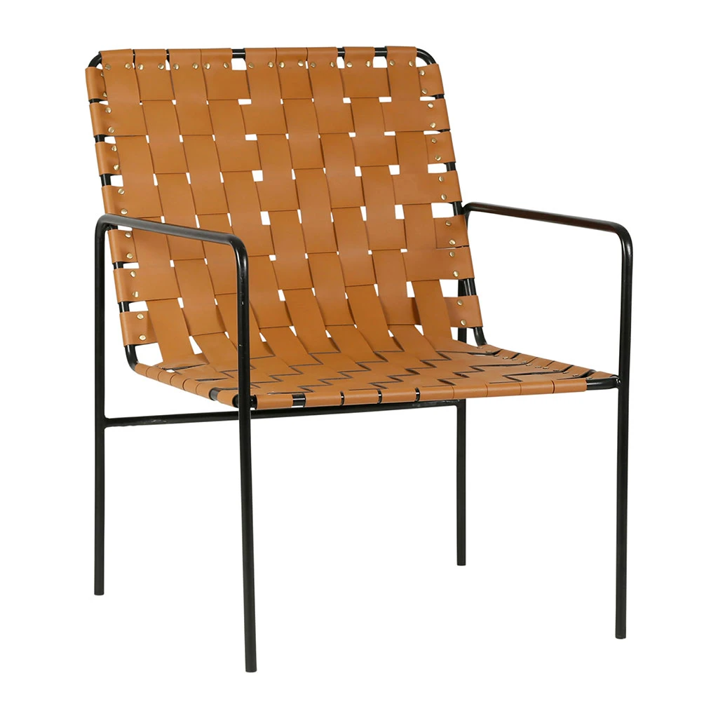 SEMA DESIGN Fauteuil Aspect Cuir Brun Et Fer Noir -Terre Boheme 4 SEMA DESIGN Fauteuil Aspect Cuir Brun Et Fer Noir -Terre Boheme – Image 2