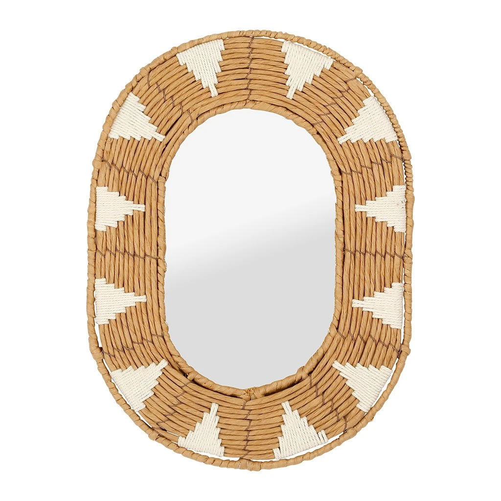 SEMA DESIGN Miroir Ovale En Corde Et Coton Naturel Et Blanc 31x42cm - Terre Brulée 3 SEMA DESIGN Miroir Ovale En Corde Et Coton Naturel Et Blanc 31x42cm - Terre Brulée