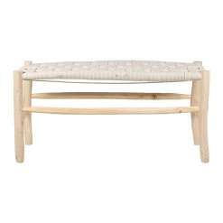 SEMA DESIGN Banc En Bois D'eucalyptus Et Coton Beige
