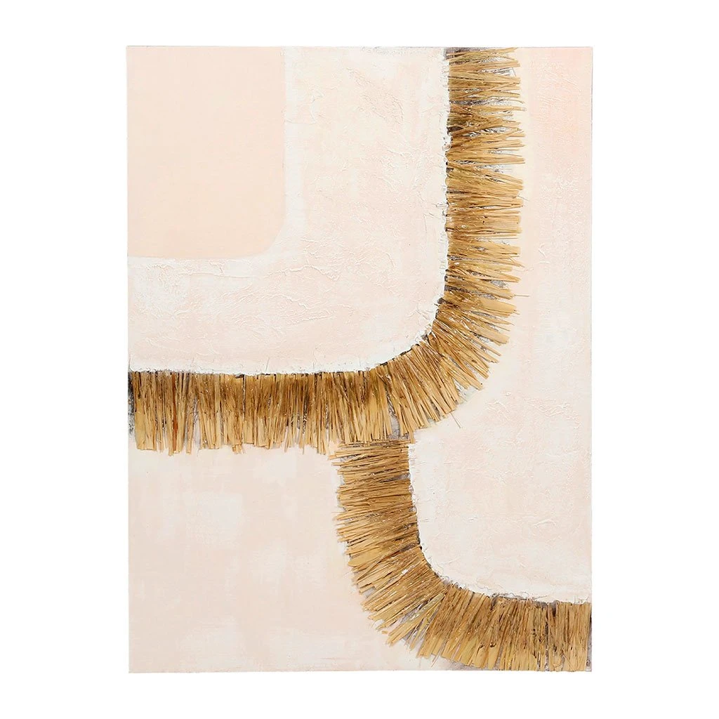 SEMA DESIGN Tableau Rosé Et Naturel 60x80cm En Raphia - Madeira 3 SEMA DESIGN Tableau Rosé Et Naturel 60x80cm En Raphia - Madeira