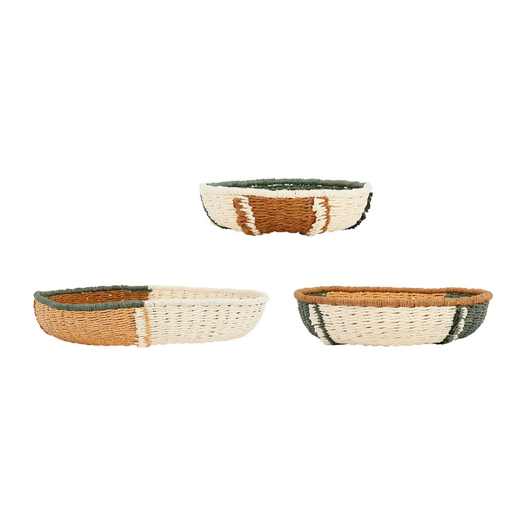 SEMA DESIGN Deco Murale Ronde Panier X3 Vert, Brun Et Corail En Corde - Sweet Leaves 5 SEMA DESIGN Deco Murale Ronde Panier X3 Vert, Brun Et Corail En Corde - Sweet Leaves – Image 3