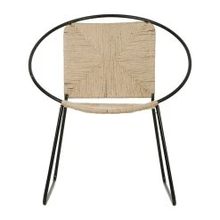 SEMA DESIGN Fauteuil Rond En Jute Naturel Et Fer Noir - Madeira