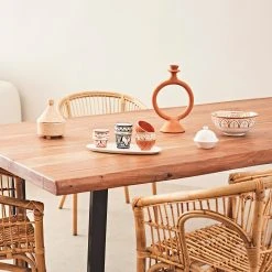 Côté Table Table à Manger En Acacia Massif Et Pieds En Fer Noir 240x110cm - Factory -Sema Design Boutique 82ced amb hd fds cat23 5067