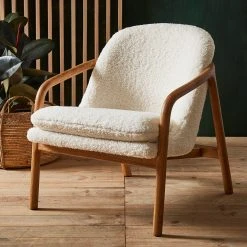 SEMA DESIGN Fauteuil En Tissu Bouclette Crème Et Pieds En Frêne - Element -Sema Design Boutique 8dec2 amb hd 2022 09 ah sema 19992