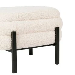 SEMA DESIGN Tabouret Coffre En Tissu Bouclette Crème Et Fer Noir - Cosine -Sema Design Boutique 94dd4 76524 det03 hdd