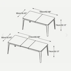 Unique Table à Manger Placage Chêne Naturel 160x90cm - Amalfi -Sema Design Boutique 9b8ca 3