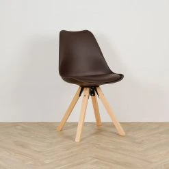 Casita Chaise Salle à Manger En Bois Naturel Et Marron - Leonce