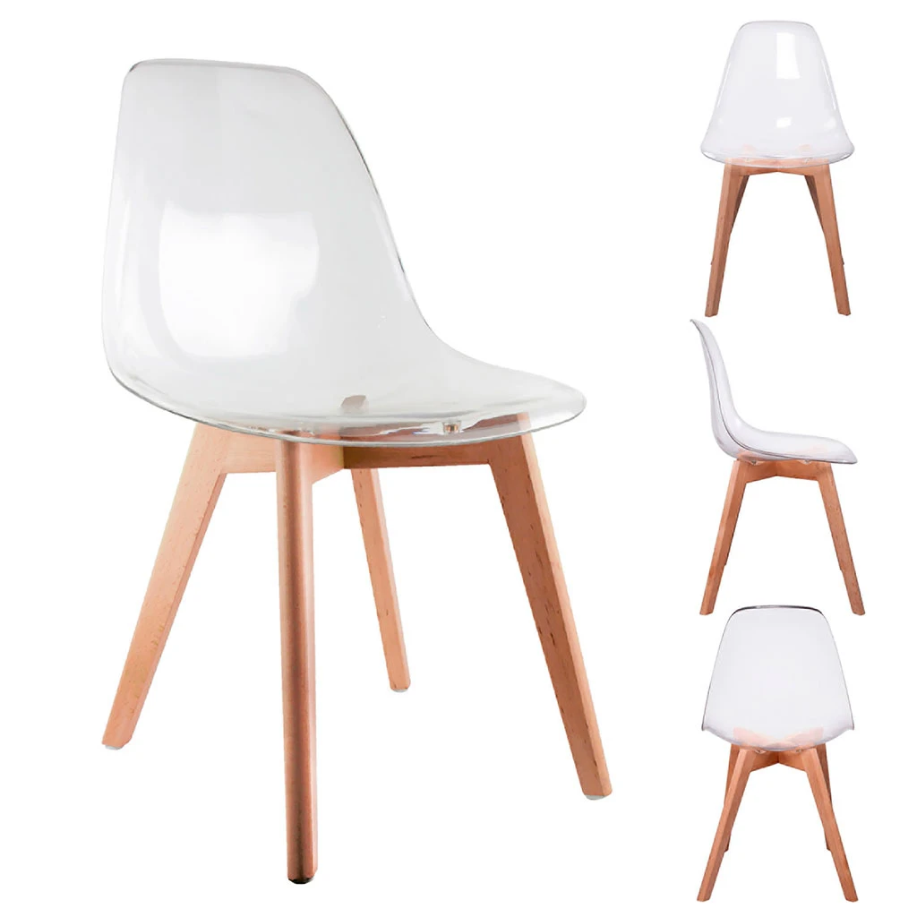 Home Déco Factory Chaise Salle à Manger Scandinave Transparente 4 Home Déco Factory Chaise Salle à Manger Scandinave Transparente – Image 2