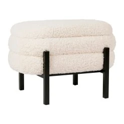 SEMA DESIGN Tabouret Coffre En Tissu Bouclette Crème Et Fer Noir - Cosine -Sema Design Boutique eb786 76524 det02 hdd