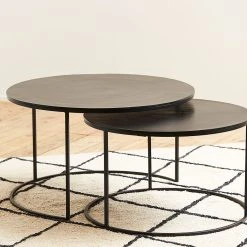 Côté Table Table Basse Gigogne Ronde (lot De 2) En Fer Noir - Felia 11 Côté Table Table Basse Gigogne Ronde (lot De 2) En Fer Noir - Felia -Sema Design Boutique ef34d 37335 situ02 web